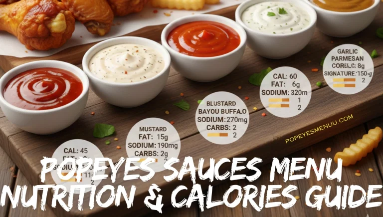 Popeyes Sauces MEnu Nutrition Calories Guide
