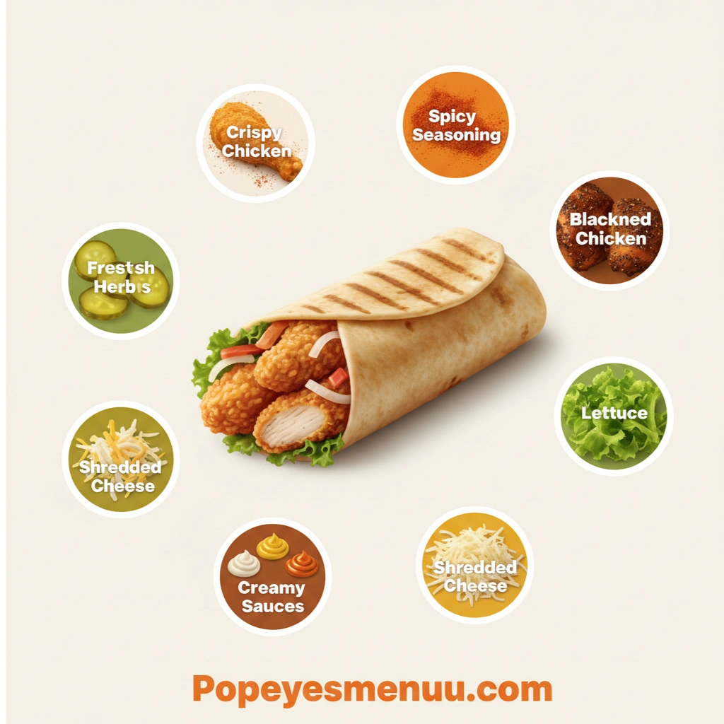 popeyes chicken wraps menu​