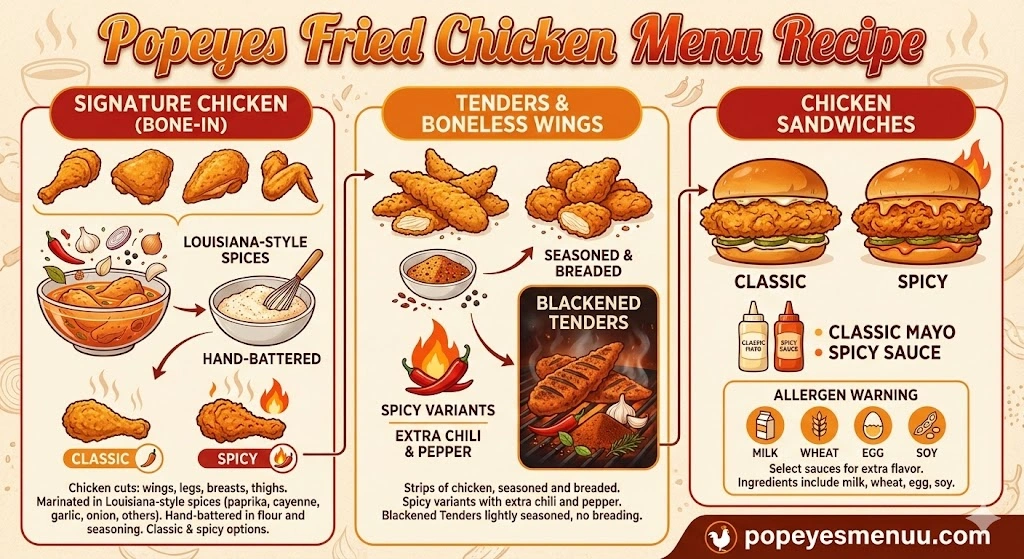 popeyes fried chicken menu​ recipe