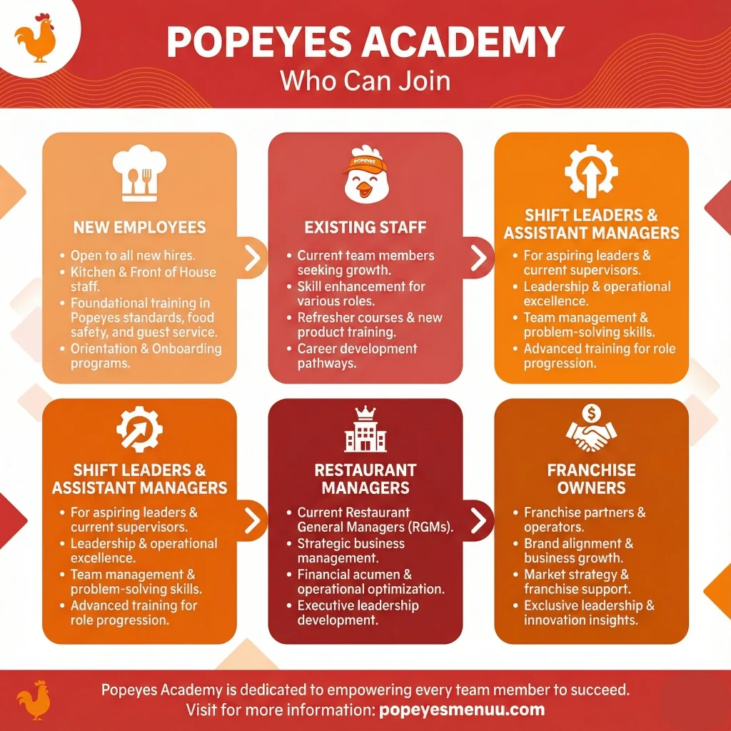 Popeyes Academy Training 2026 | Signup, Login All Procedure 3 who can join popeyes acadmy